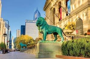 The Art Institute of Chicagoのライオンの像