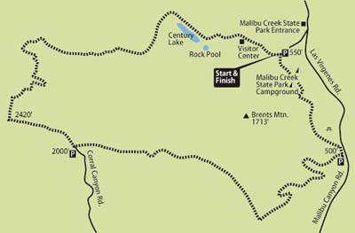 Bulldog-Backbone Loop (Malibu Creek State Park)ハイキングコース/地図