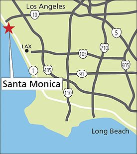 サンタモニカビーチ周辺の地図