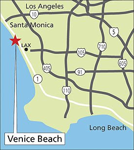 ベニスビーチ周辺の地図