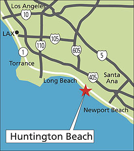 ハンティントンビーチ周辺の地図