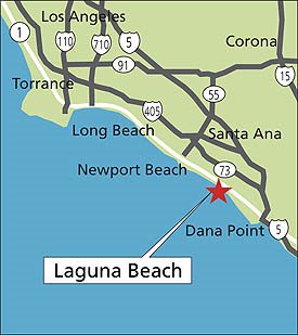 ラグナビーチ周辺の地図