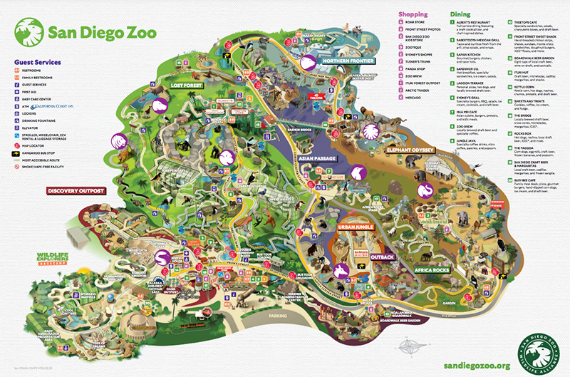 サンディエゴ動物園 園内マップ