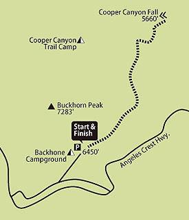 Cooper Canyon (Angeles National Forest)ハイキングコース/地図