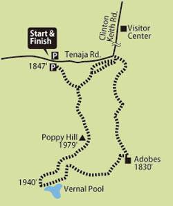 Santa Rosa Plateauハイキングコース/地図