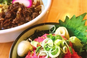 ミニネギトロ丼と肉うどんセット(ジンベイ)